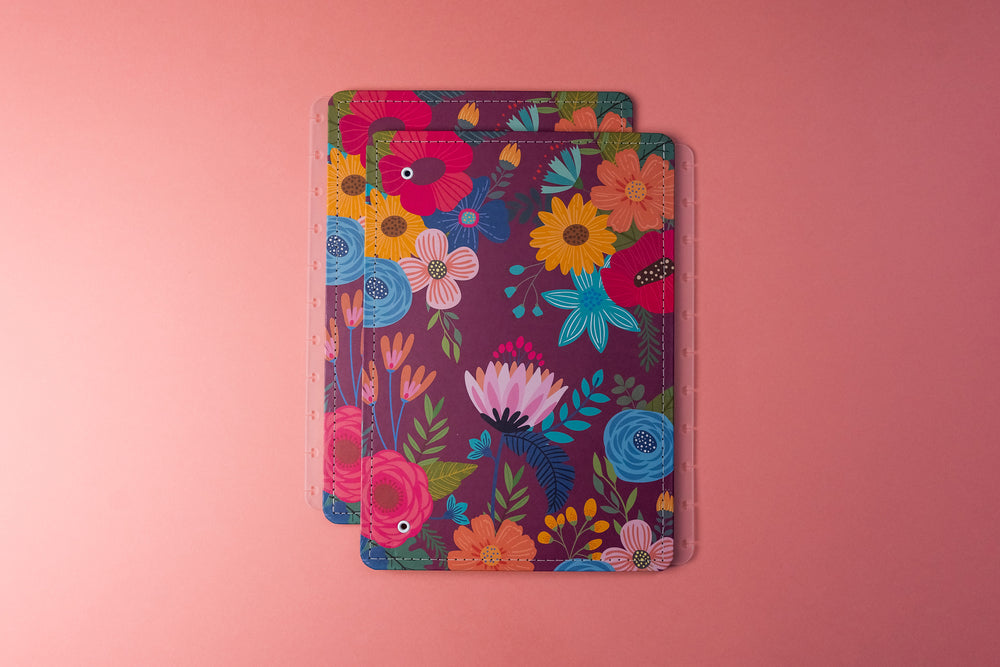 Capa e Contracapa Floral Vinho